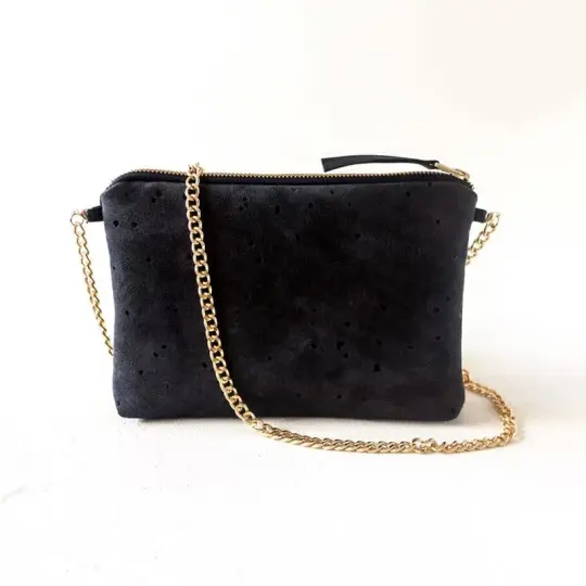 Dulce Clutch & Strap Bag - Black Confetti
