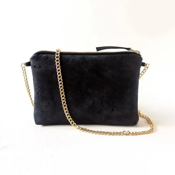Dulce Clutch & Strap Bag - Black Confetti