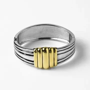 Two-tone Banded Cuff Bracelet