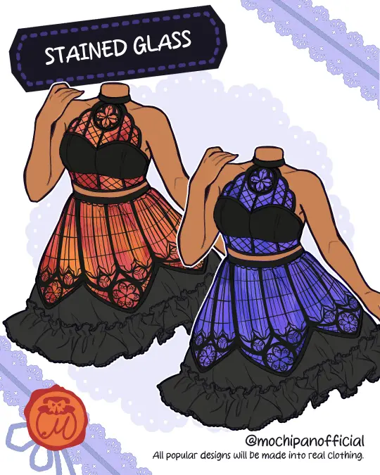 (Interest Check) Stained Glass Halter Top & Short Skirt