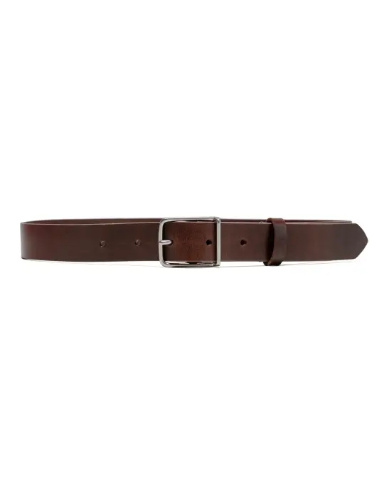 MHL Keeper Buckle Belt Leather Dark Brown