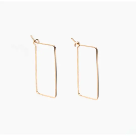 Small Rectangle Hoop Earrings