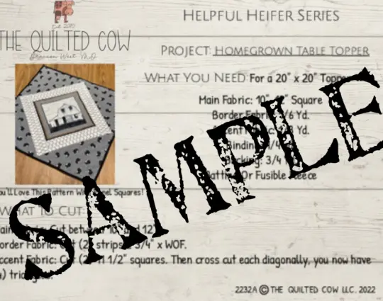 Helpful Heifer Homegrown Table Topper