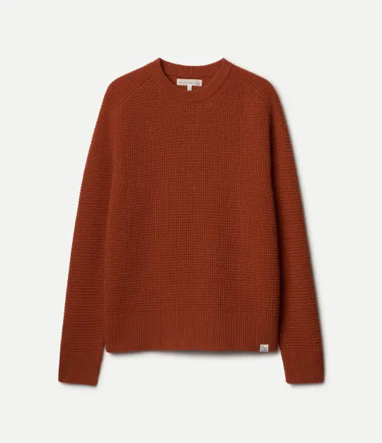 Merino Wool-Cashmere Waffle Structure Sweater