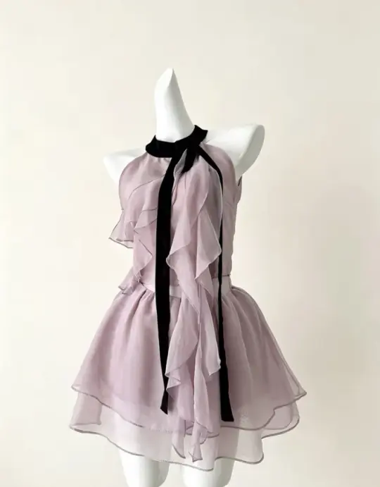 Dreamy Purple Homecoming Dress , Chiffon Pleated Corset Short Prom Dress Summer Dress RS1665