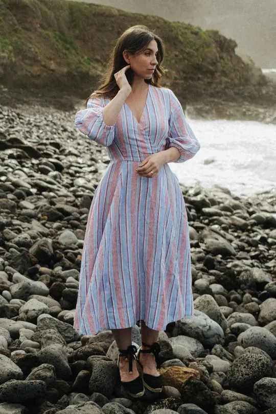 Gaia - Linen Wrap Dress