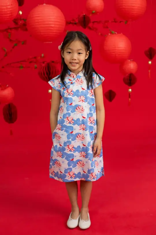 Cheongsam - Blue Lotus
