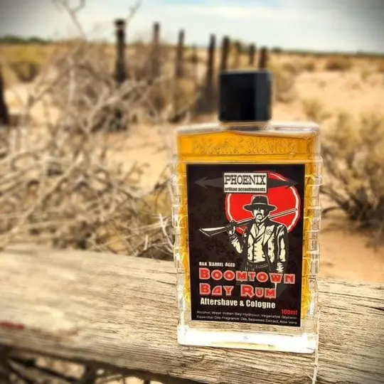 Boomtown Bay Rum Aftershave/Cologne - Barrel Aged ~ Gun Smoke, Leather & West Indian Bay Rum