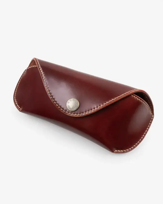Gizemo Leathers Shell Cordovan Glasses Case - Burgundy