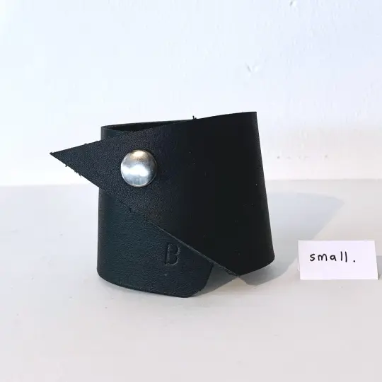 Small Black Leather Wrist Cuff