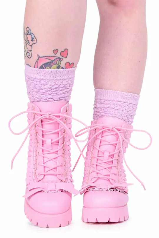 Cake Combat Boot - Pink