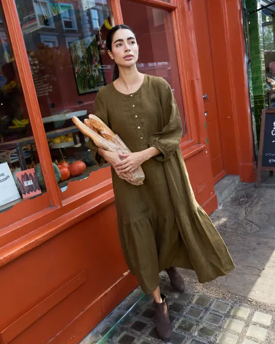 NORCIA relaxed linen dress