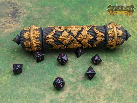 Scroll Case 3D Printed Dice Jail | RPG Dice Vault | D20 Storage Box | Player Gift - Fate's End Furhaven Collection - Enchanting secrets!