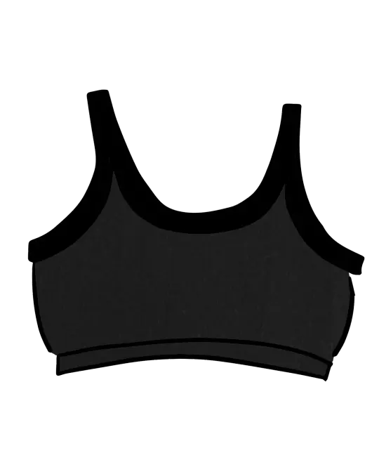 Longline Bra Plain Black