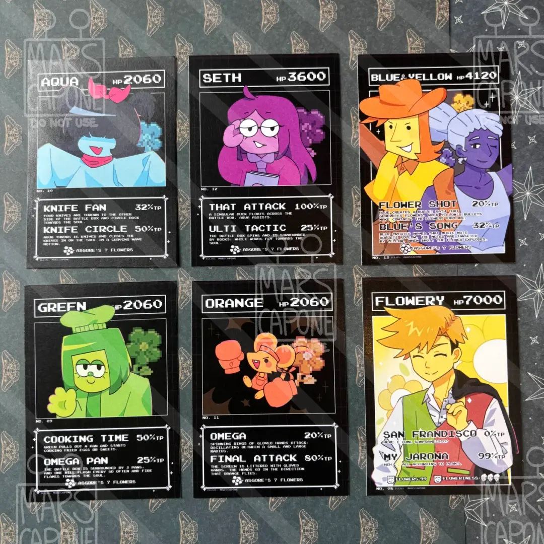Deltarune 7 Flower Trading Cards