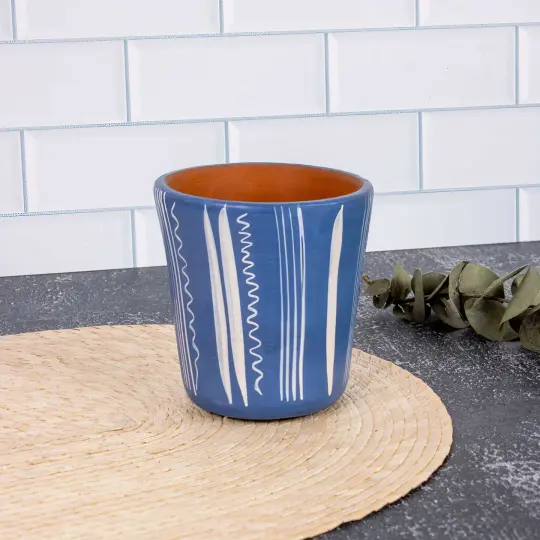 Huancito Hand-Painted Lineas Clay Cup