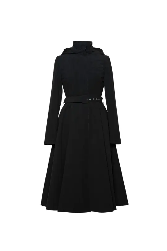 Warm Women's Single Breasted Fit and Flare Coat | Obsidian Frost