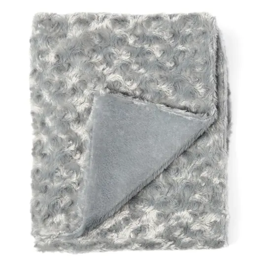 necessities by tendertyme Baby Boys and Girls Curly Plush Blanket, Gray