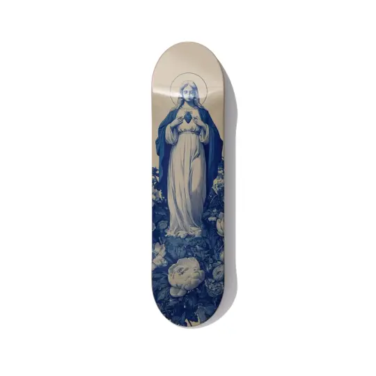 Immaculate Heart of Mary Floral Skateboard Wall Art