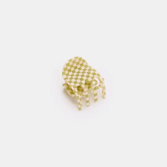 Midi Ursa Claw in Olive Check