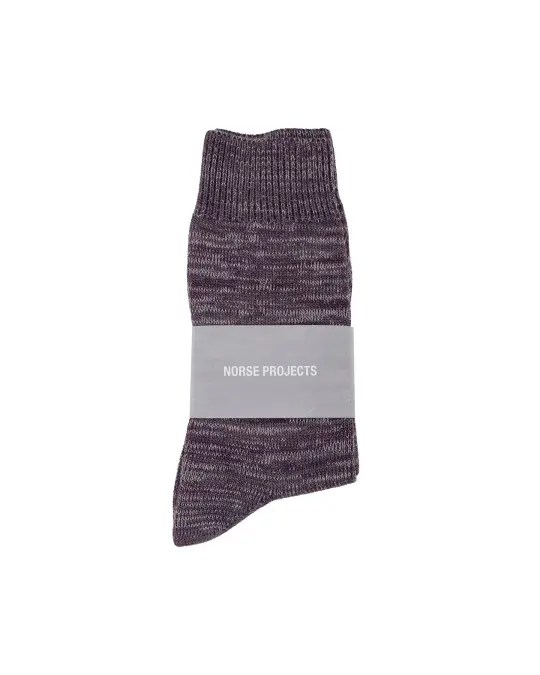 Norse Projects Bykle Heavy Cotton Twist Sock Vintage Violet