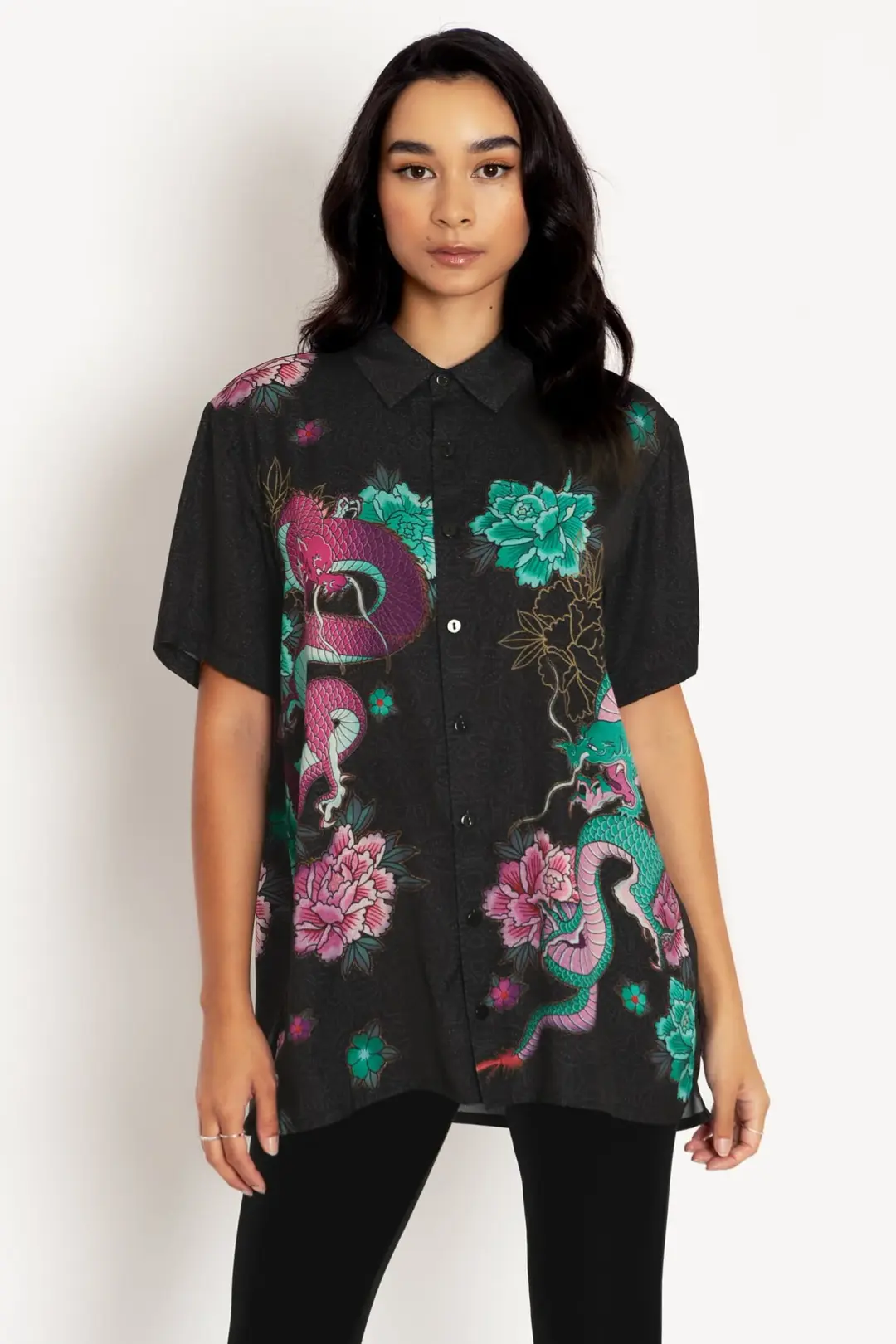 Dragon Bouquet Boyfriend Shirt