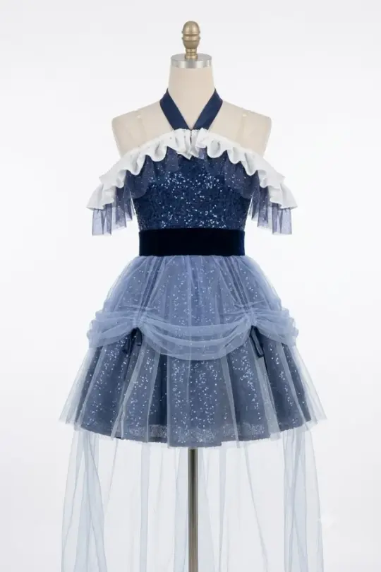 Glitter Starry Sky Color Homecoming Dress ,A-Line Halter Corset Short Prom Dress RS864
