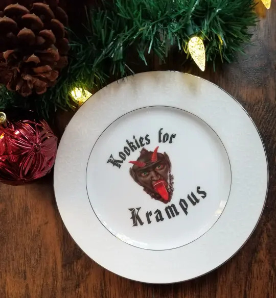 Krampus cookie plate