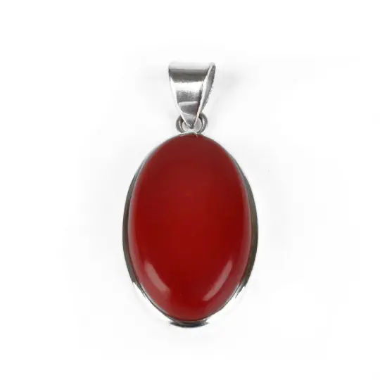 Red Coral Gemstone Pendant