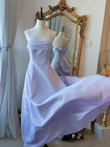 Dreamy Tulle Hazy Prom Gown Lavender Women's Maxi Evening Dress Ball Gown RS2827