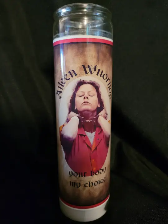 Aileen Wuornos your body my choice candle