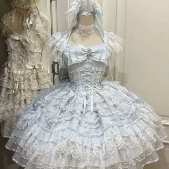 Classy Pale Blue  Multi-layered Hem Homecoming Dress A-Line Square Bow-knot Mini Quinceanera Dress RS691