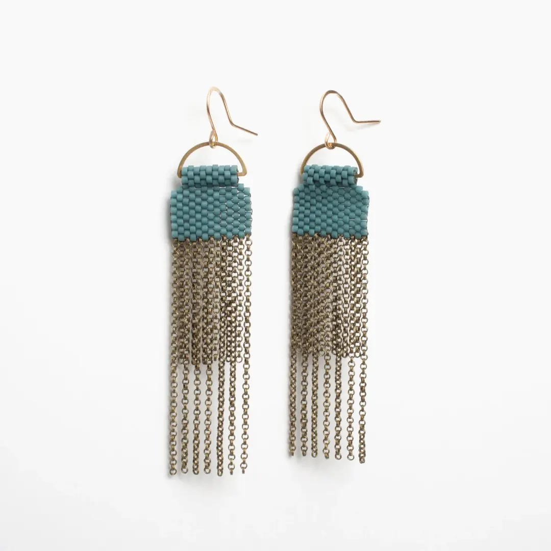 Curtain Earrings in Shale Blue