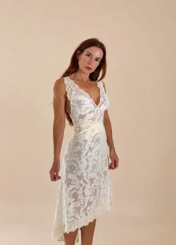 Joia Dress in Ecru