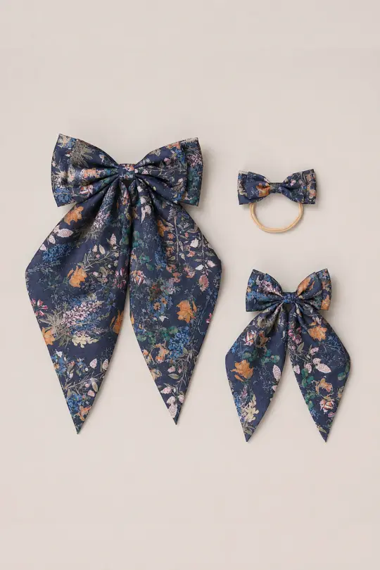 Hair Bows in Midnight Autumn Bouquet