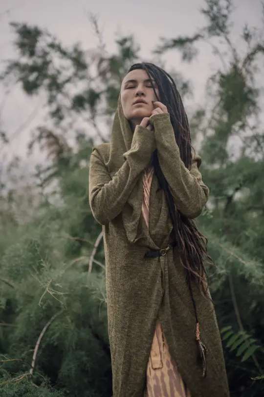 Hooded Cardigan Lalima Olive