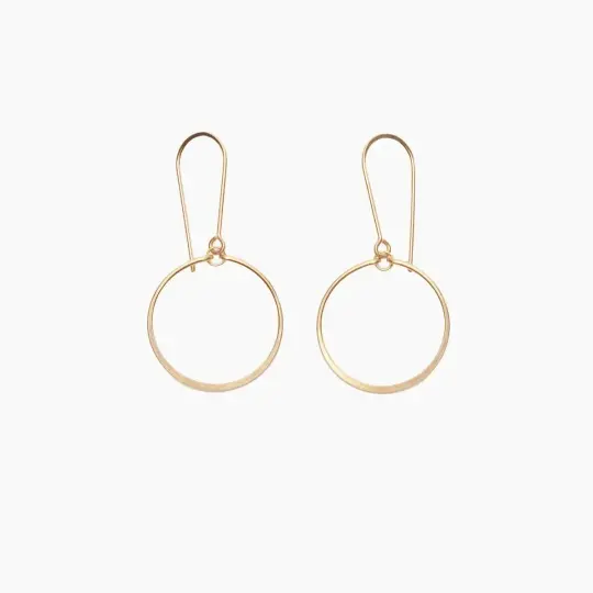 Single Circle Earrings in Gold