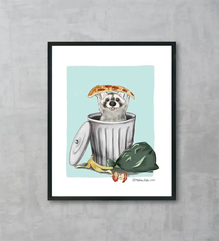 Jackpot! Trash Panda Fine Art Print