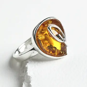Honey Amber Drop Ring