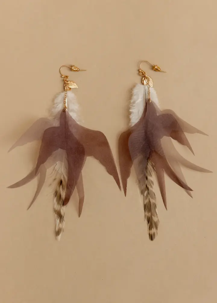 Take Flight Earrings in Mahogany