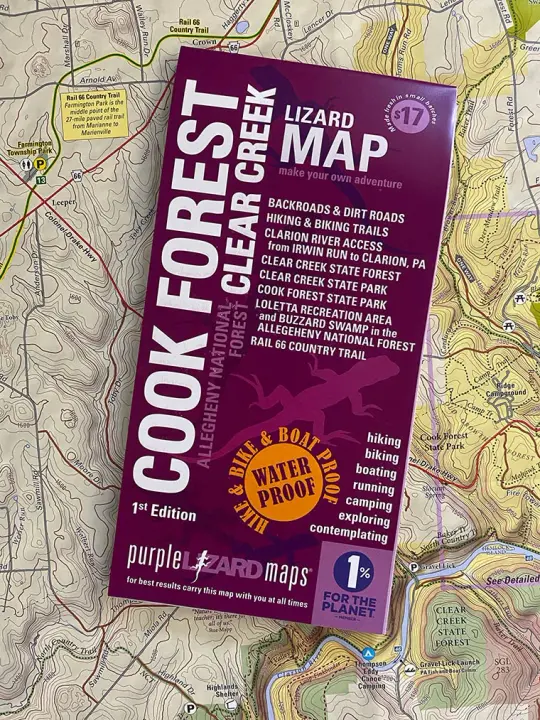 Purple Lizard Map - Cook Forest Clear Creek
