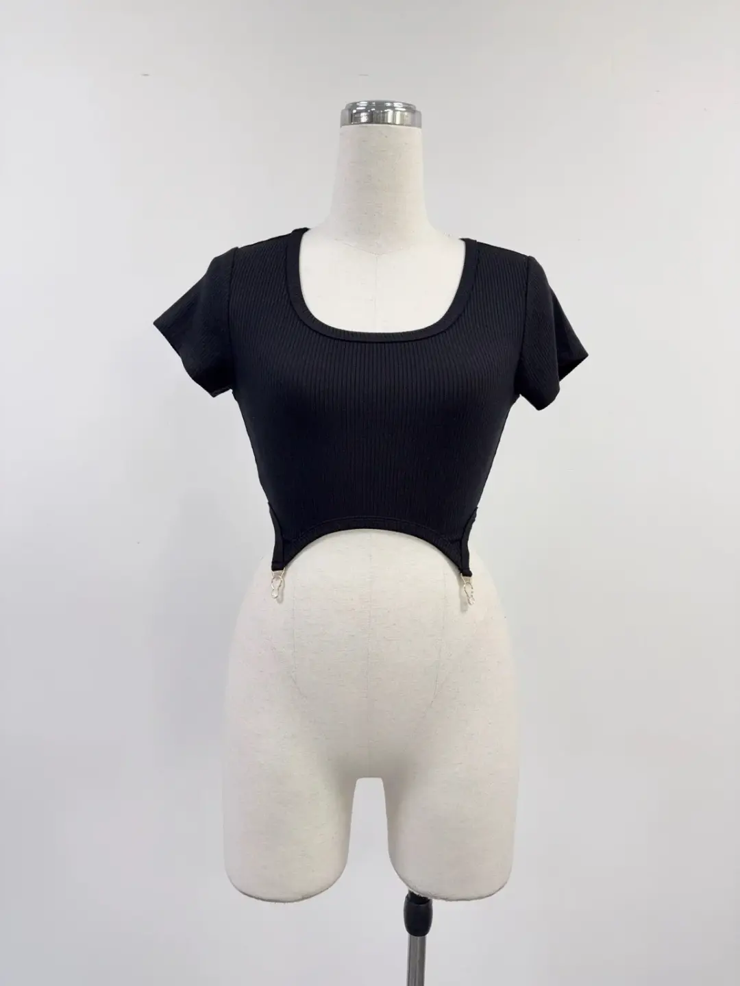 SAMPLE #397 - S Tencel Rib Garter Tee - Black
