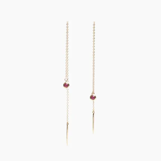 Gemstone Chain Threader Earrings