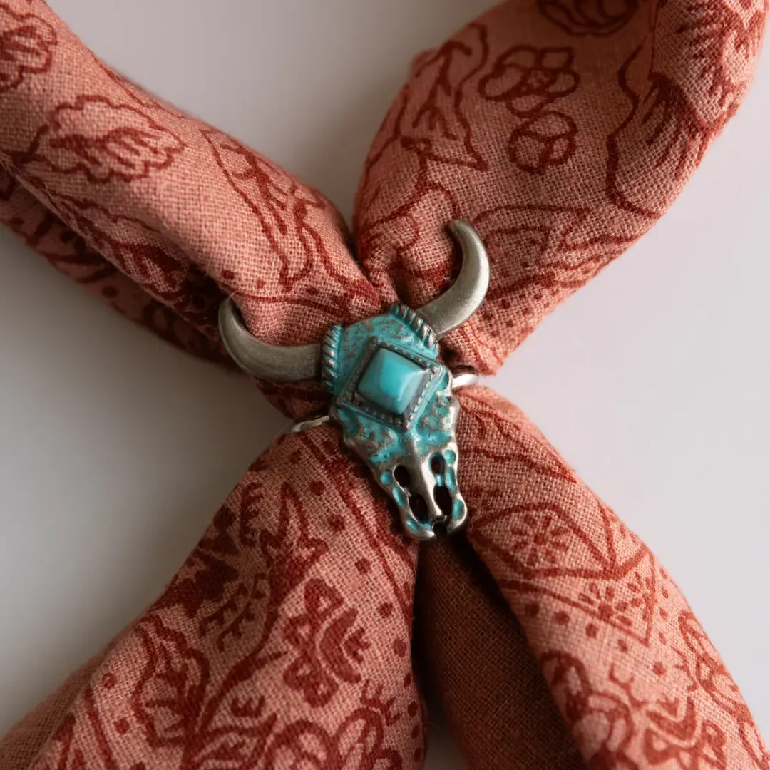 Concho Scarf Slide | Cow Skull