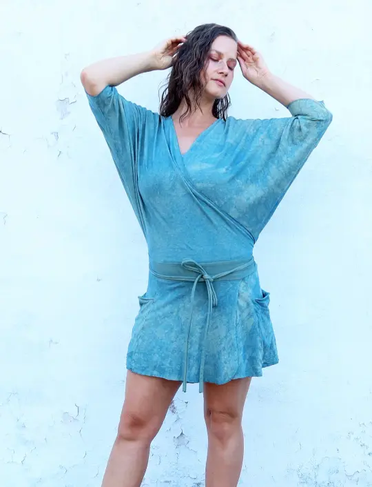 Butterfly Wrap Perfect Pockets Mini Dress