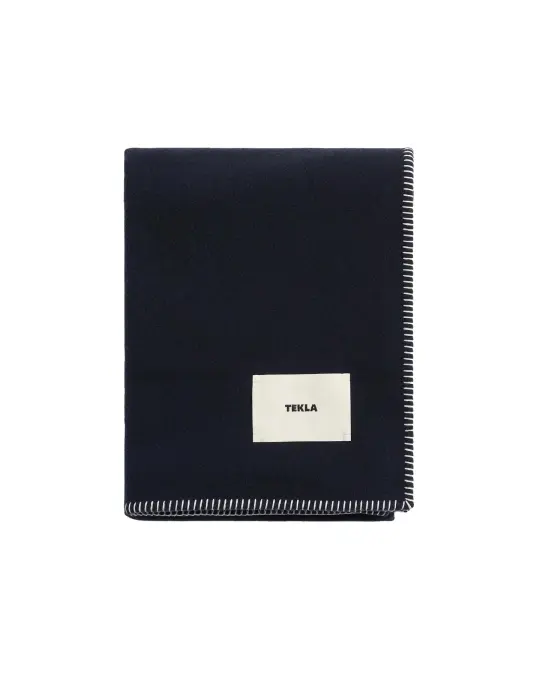 Tekla Lambswool Blanket Dusk Blue