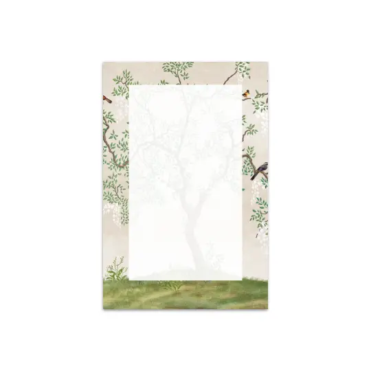 Green Chinoiserie print blank 4x6 size notepad