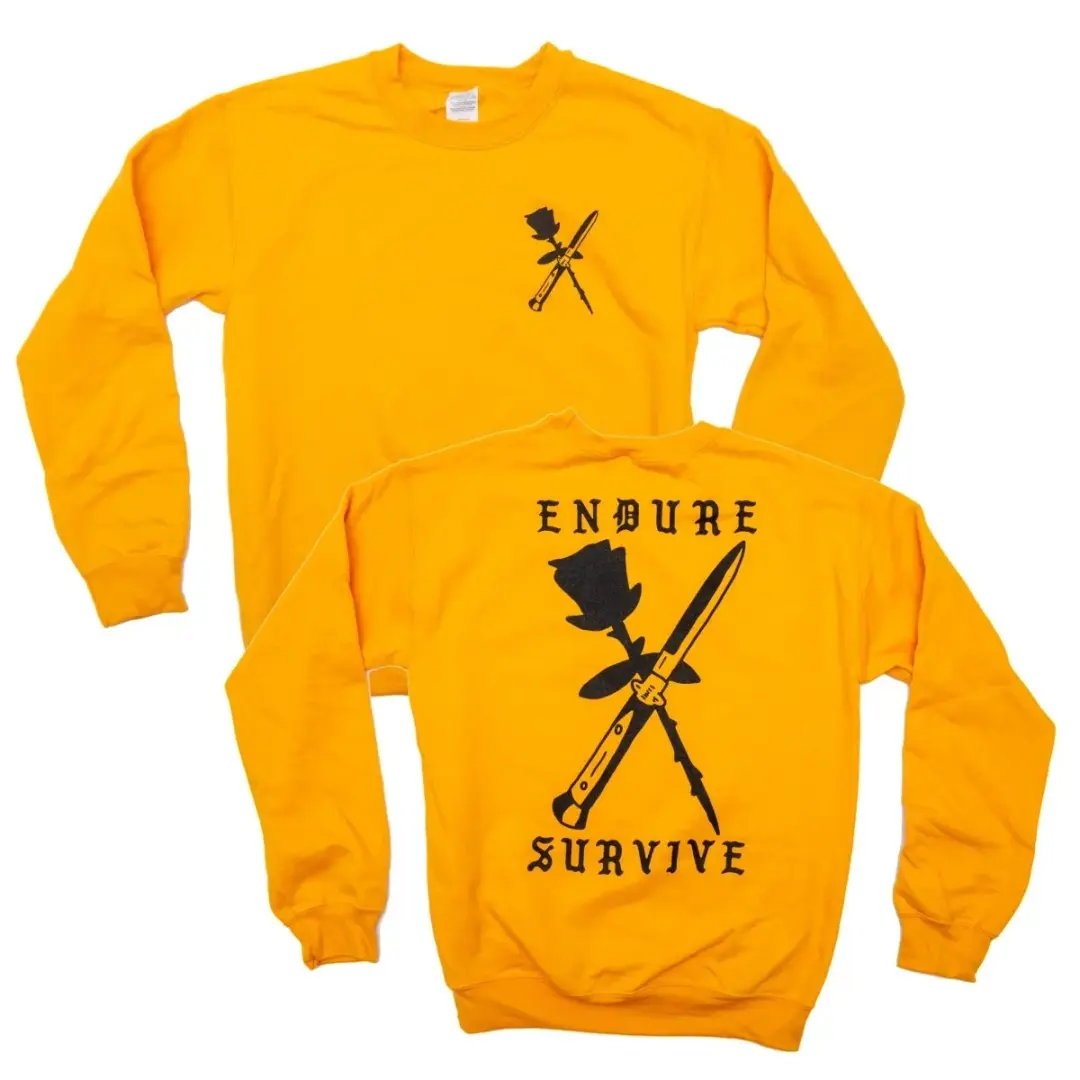 Endure Survive Rose and Switchblade Crewneck Sweatshirt