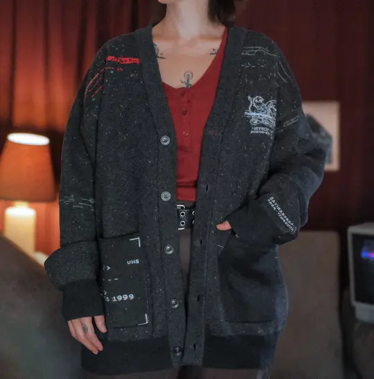 VHS Glitchwave // Knit Cardigan