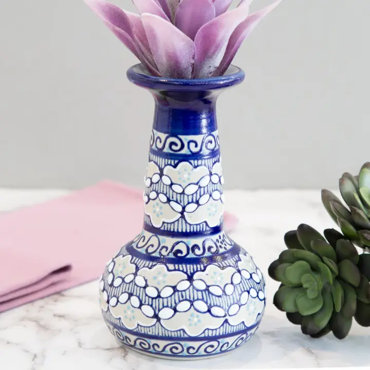 Coyoacán Hand-Painted Small Ceramic Bud Vase